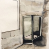 Barn Corner/Ahır Köşesi, watercolor on paper, 9" x 11" (2019), The Last Morning series,  Private Collection of Gönül Aydın