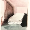 Mattress/Yatak, watercolor on paper, 9" x 11" (2018), The Last Morning series,